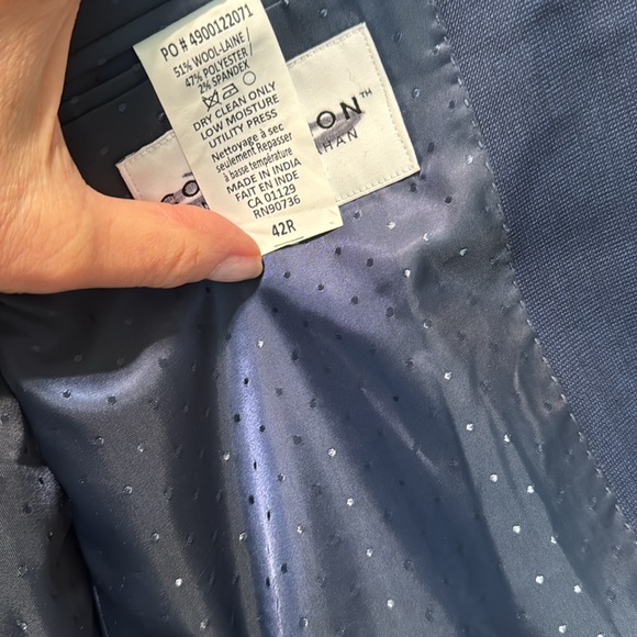 NWOT Mens Navy Blue blazer by Michael Strahan. Size 42 regular. - Picture 11 of 12